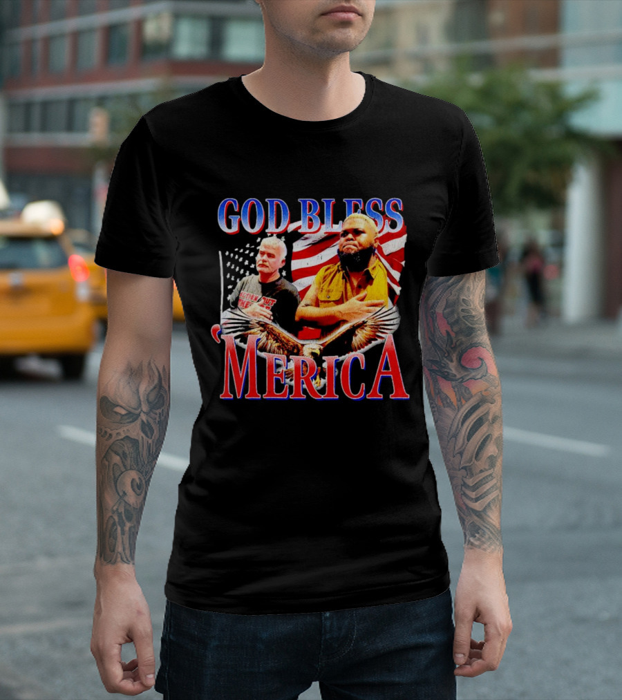 Druski God Bless ‘Merica American Flag and Eagle T-Shirt