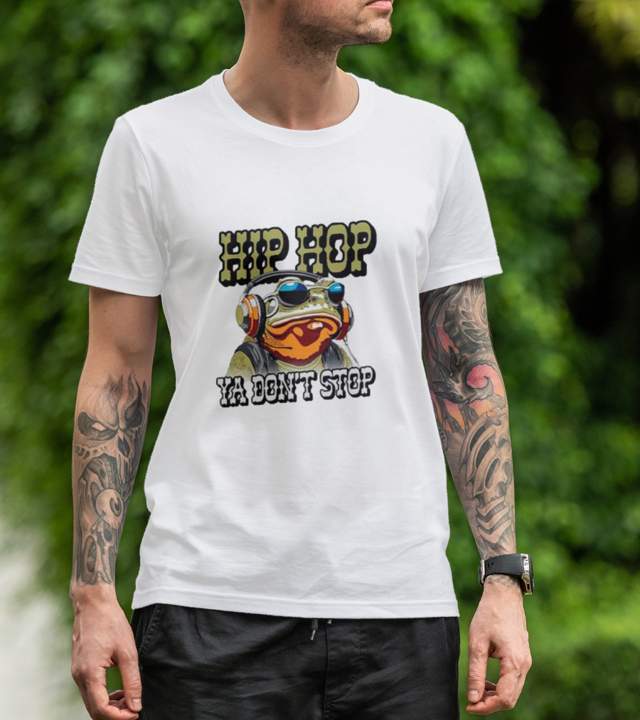 Hip Hop Frog Ya Don't Stop With Headphones T-Shirt