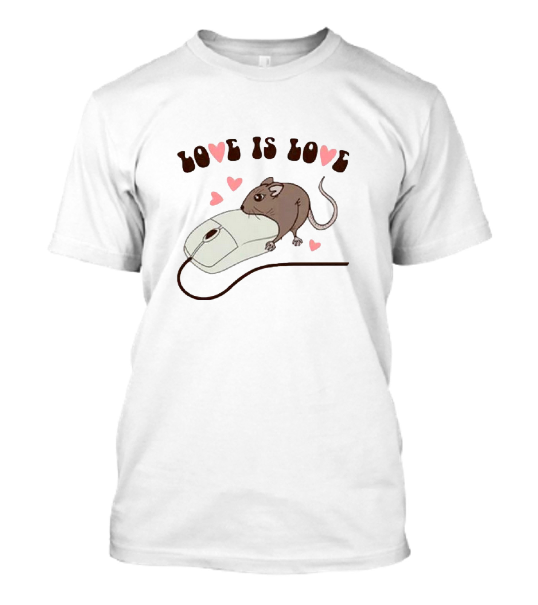 Love Is Love Mouse With Computer Mouse And Hearts T-Shirt