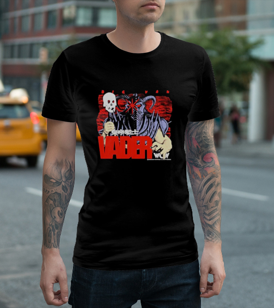 Big Van Vader WCW Skull Mask Japanese Text T-Shirt