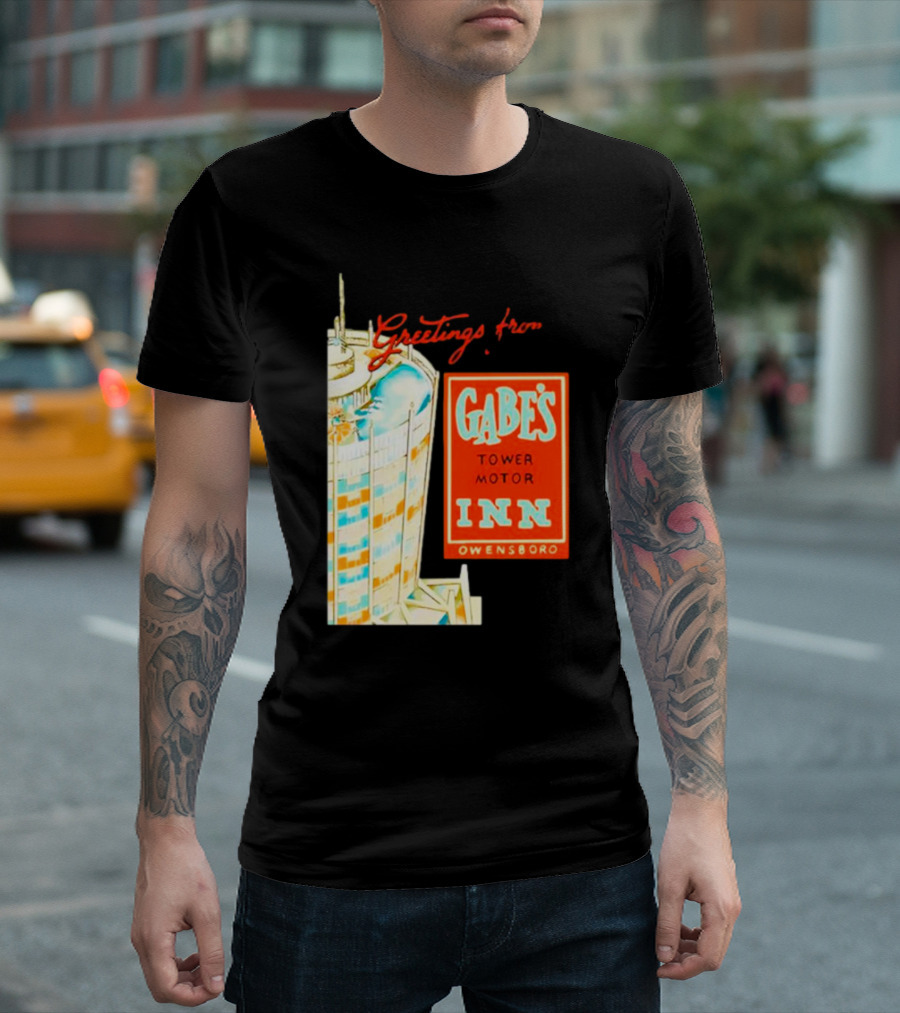 Greetings From Gabe's Tower Motor Inn Owensboro Retro Travel Souvenir T-Shirt