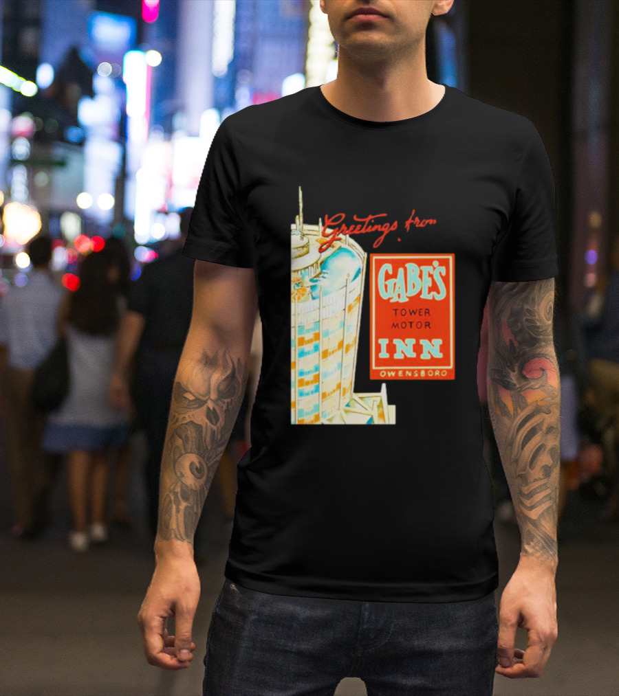 Greetings From Gabe's Tower Motor Inn Owensboro Retro Travel Souvenir T-Shirt