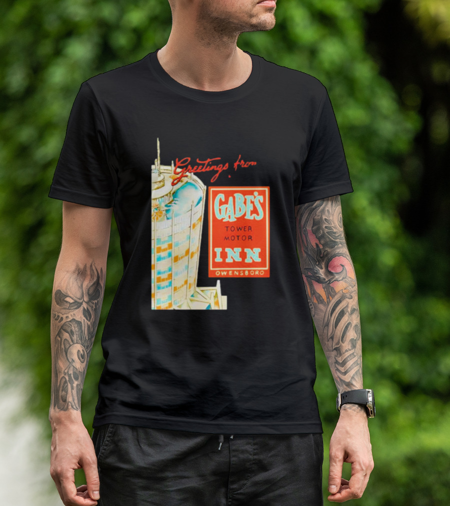 Greetings From Gabe's Tower Motor Inn Owensboro Retro Travel Souvenir T-Shirt