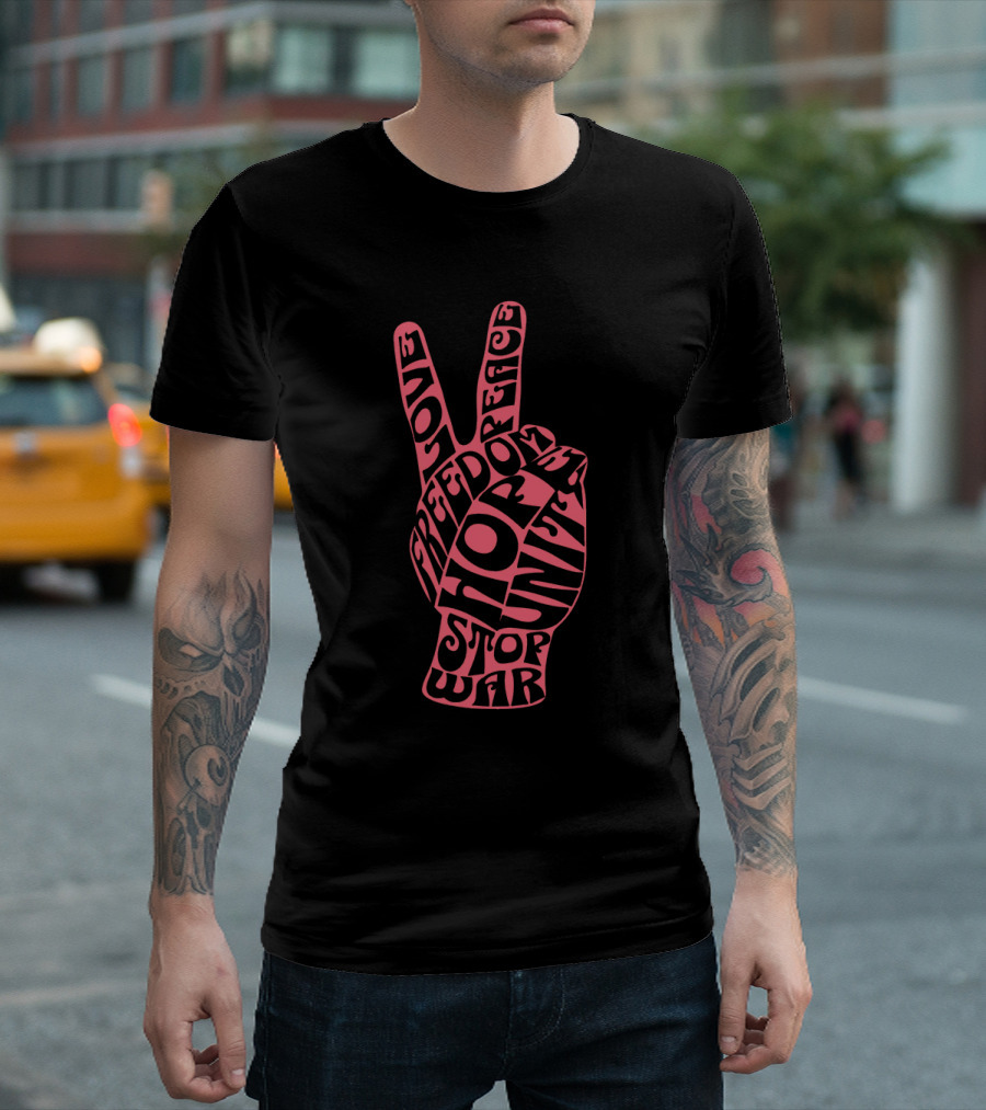 60s Challenge Love Peace Freedom Hope Unity Stop War T-Shirt