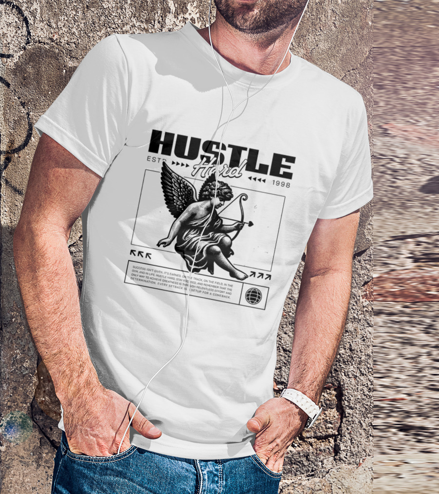 Hustle Hard Angel EST 1998 T-Shirt