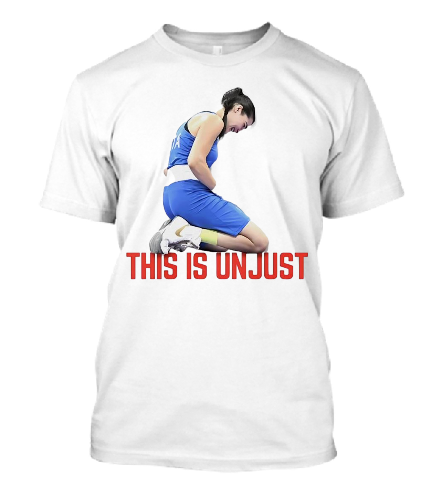 Angela Carini Kneeling In Blue This Is Unjust T-Shirt