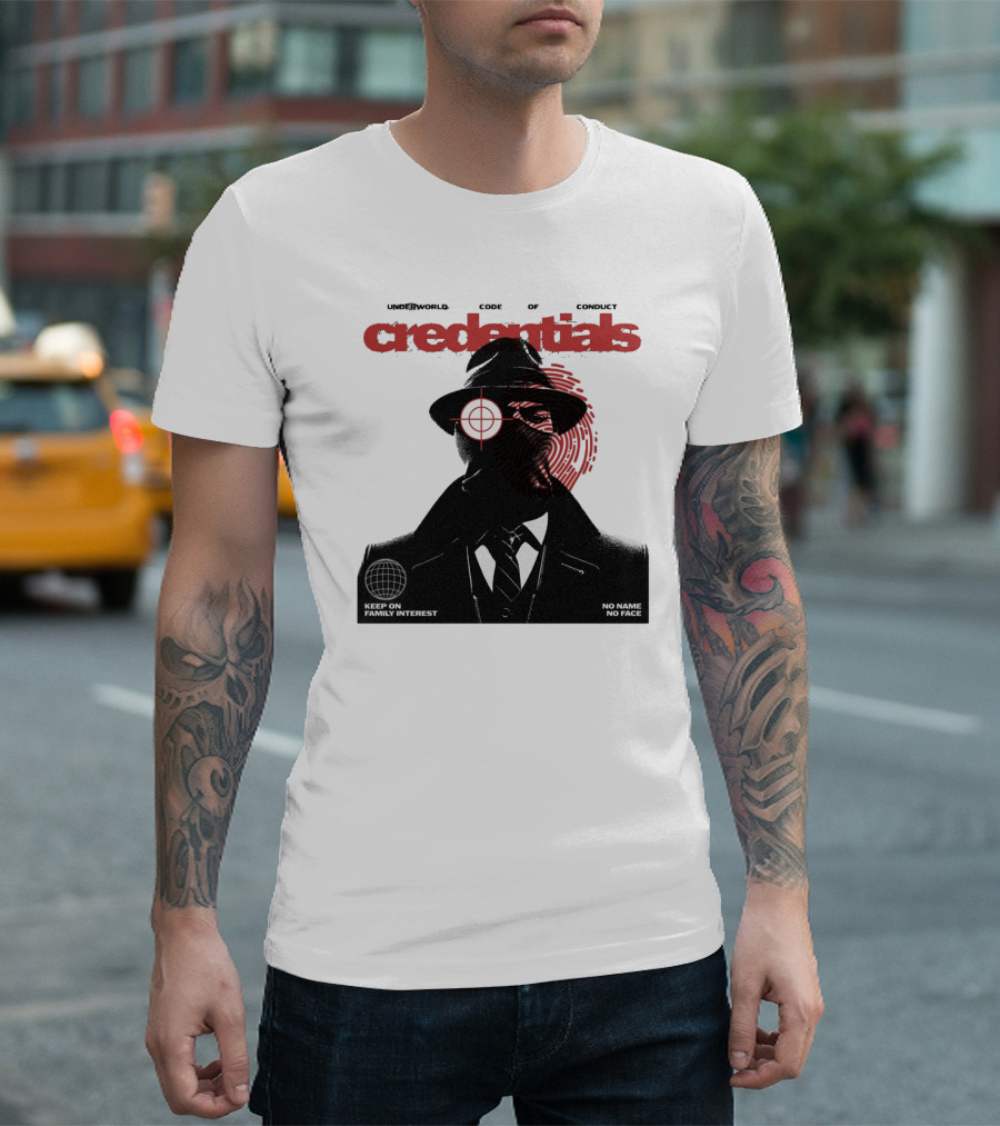 Credentials Underworld Code Of Conduct Keep On Family Interest No Name No Face T-Shirt