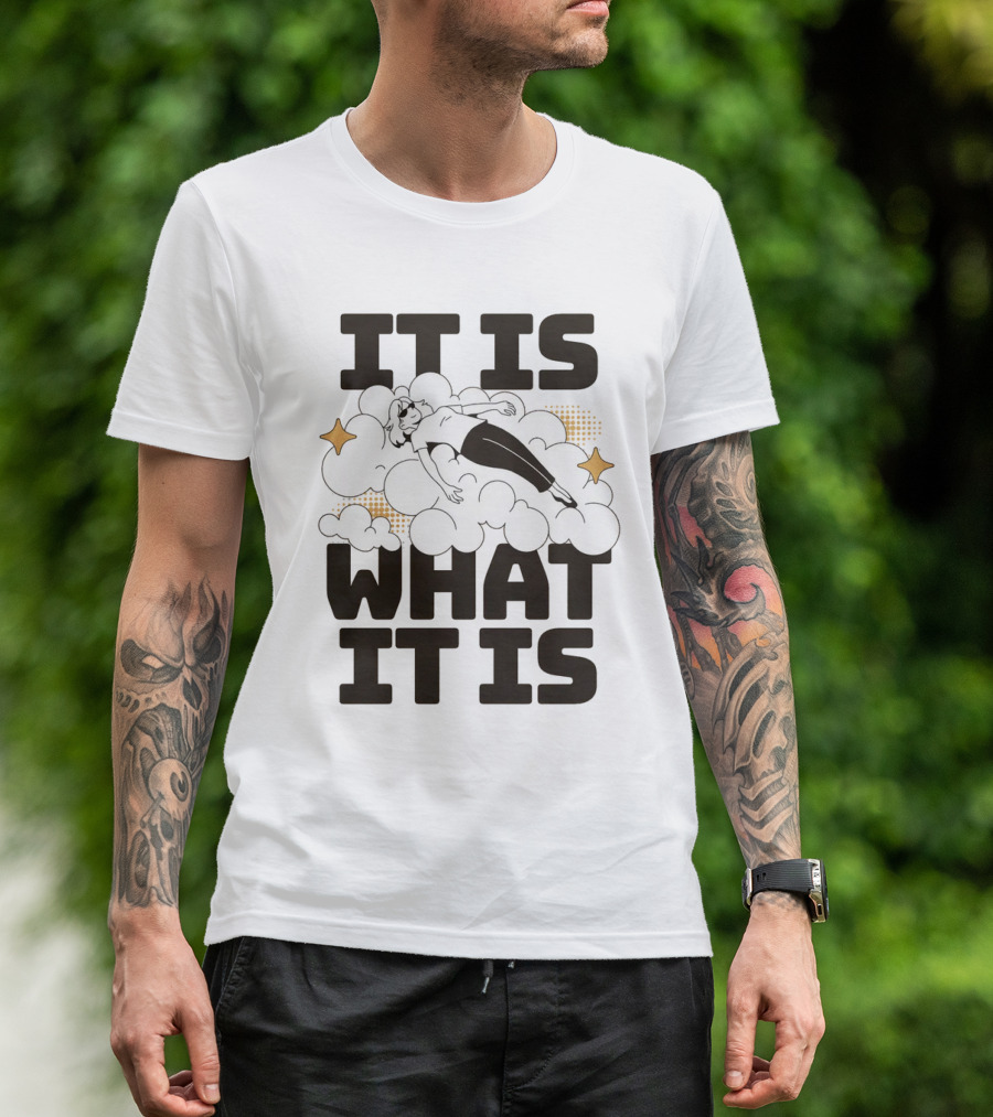 IT IS WHAT IT IS Clouds And Stars Relaxed Figure T-Shirt