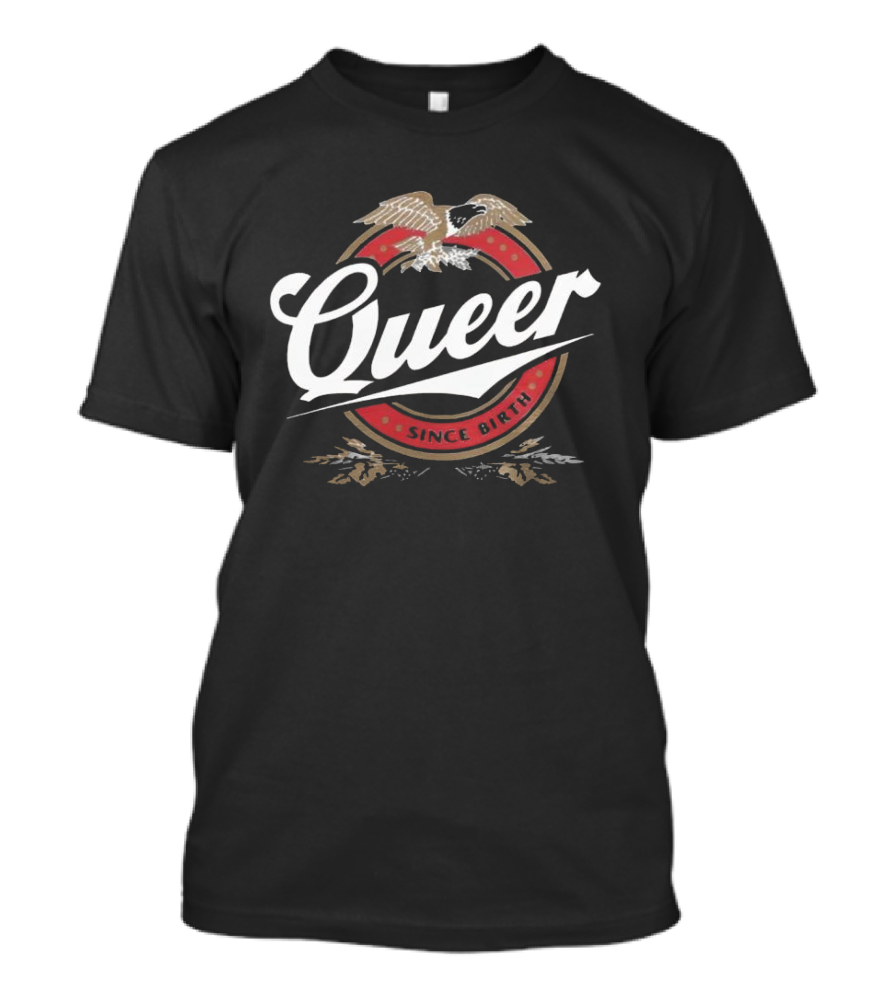 Queer Since Birth Retro Eagle Emblem T-Shirt