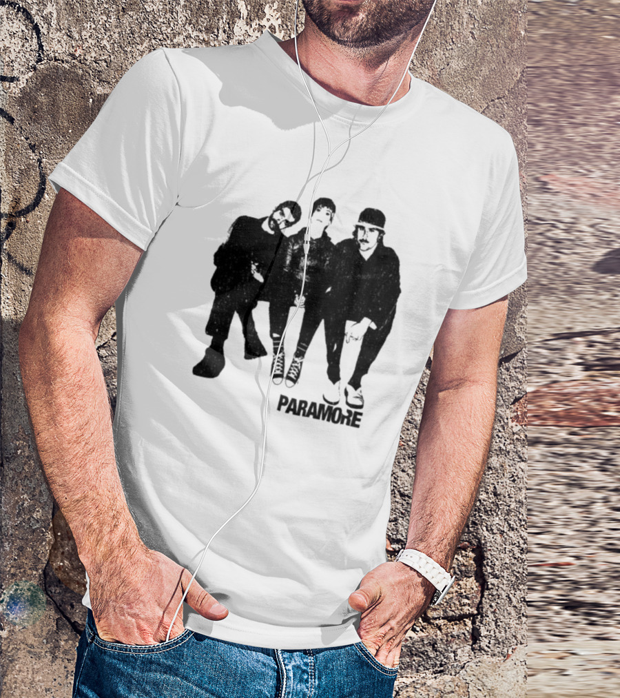 Paramore Music Group Trio Black And White Photo Boyfriend Fit Girls T-Shirt