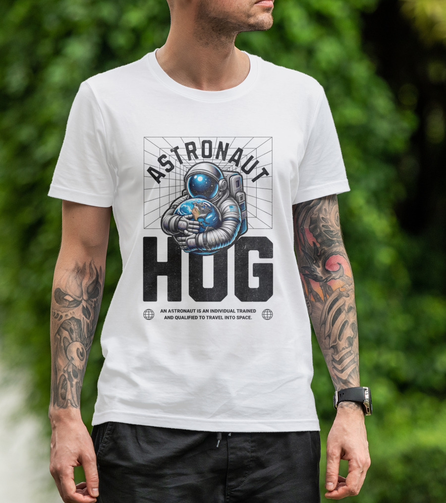 Astronaut Hug Earth Embrace Space Travel Qualification T-Shirt