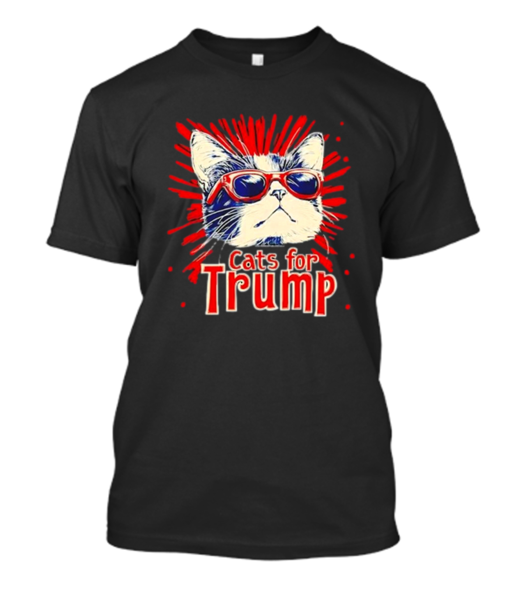 Cats For Trump 2024 Funny Political Cat Wearing Sunglasses T-Shirt