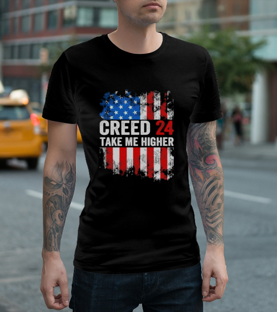 Creed 24 Take Me Higher American Flag T-Shirt