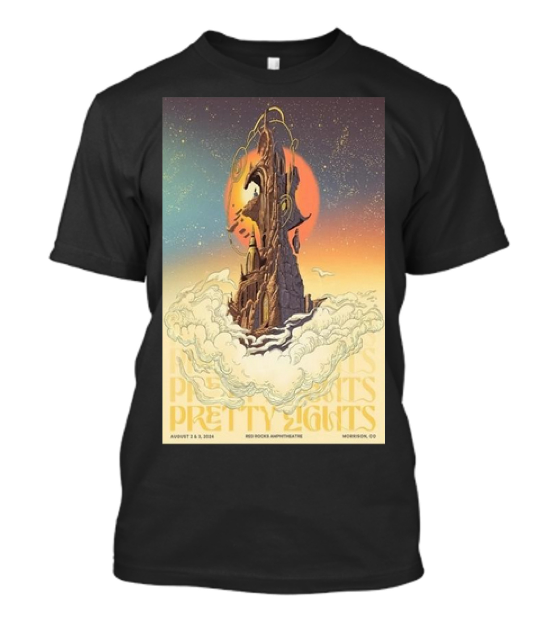 Pretty Lights August 2 And 3, 2024 Red Rocks Amphitheatre Morrison CO Event T-Shirt