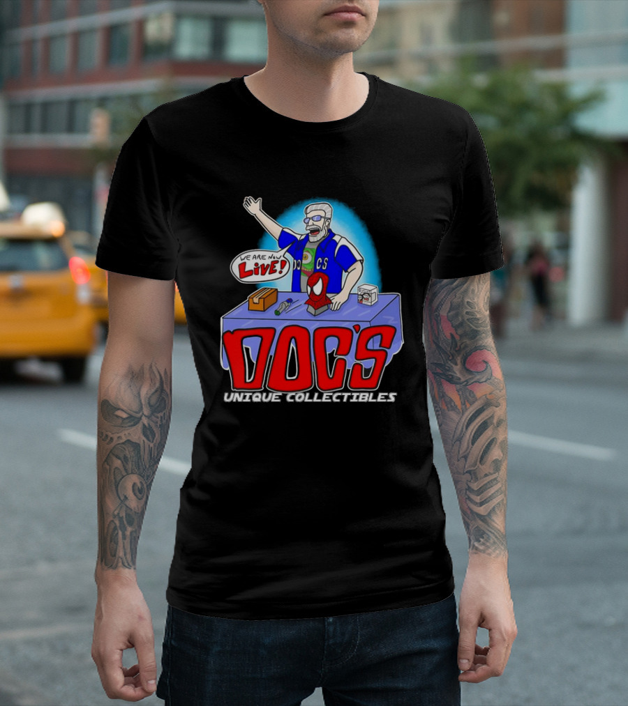 Doc's Unique Collectibles We Are Now Live CS Comic Show Enthusiast T-Shirt