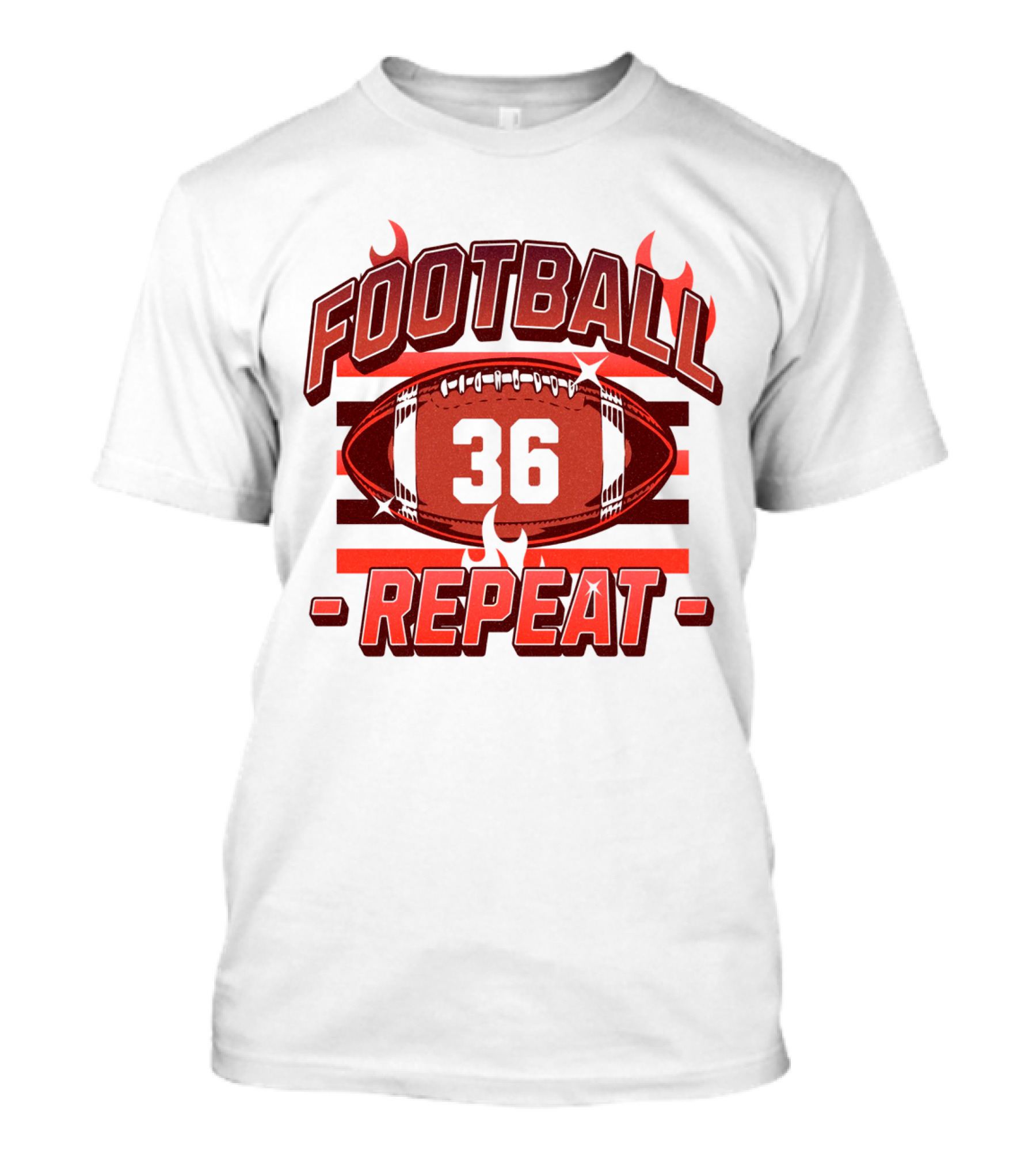 Football Repeat 36 Burn Flames T-Shirt