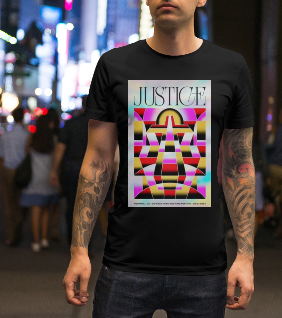 Justice August 4 2024 Parc Jean-Drapeau OSHEAGA Music And Arts Festival Montréal QC T-Shirt
