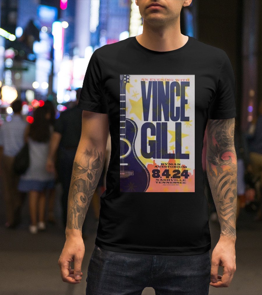 An Evening With Vince Gill Ryman Auditorium August 4 2024 Nashville Tennessee T-Shirt