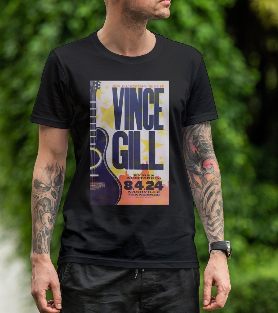 An Evening With Vince Gill Ryman Auditorium August 4 2024 Nashville Tennessee T-Shirt