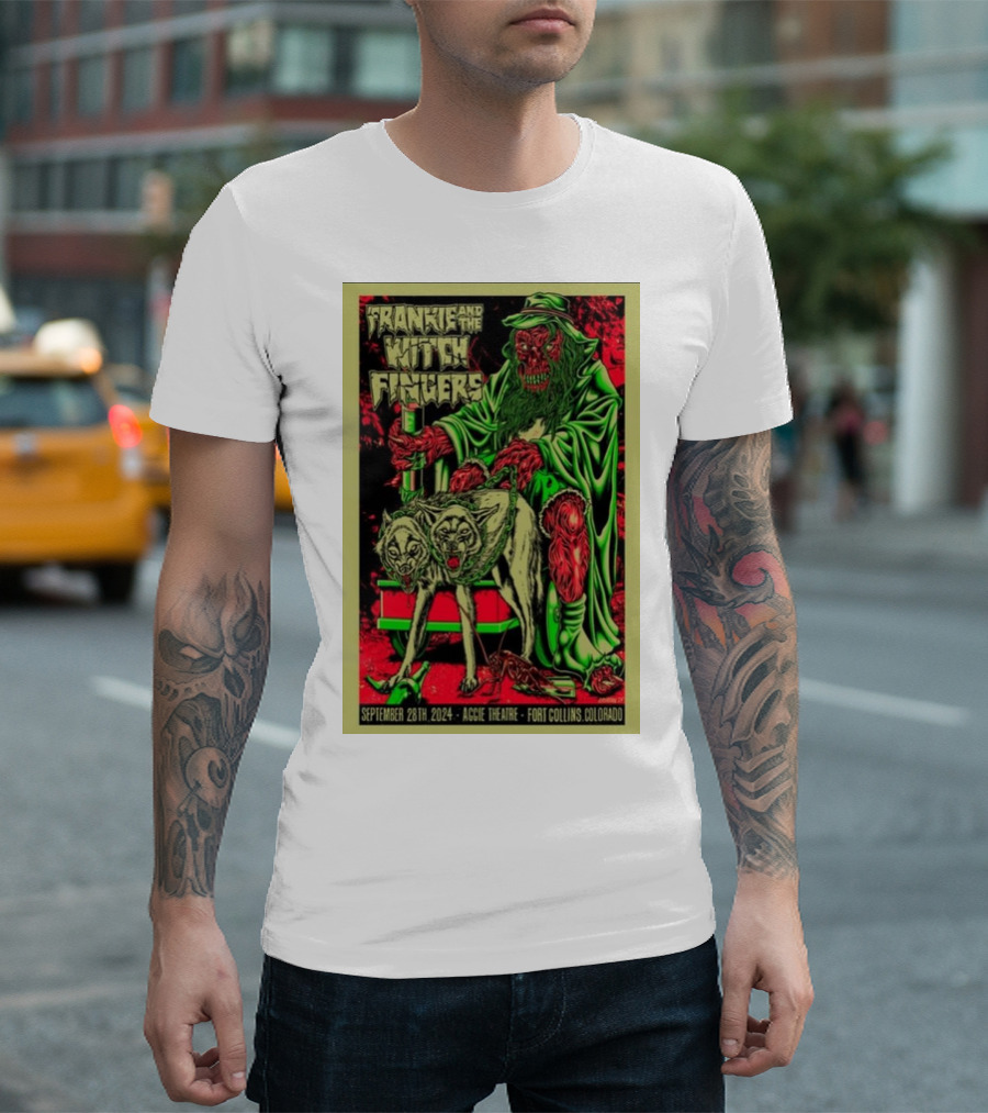 Frankie and the Witch Fingers Aggie Theatre Fort Collins September 28 2024 Vampire and Wolf T-Shirt
