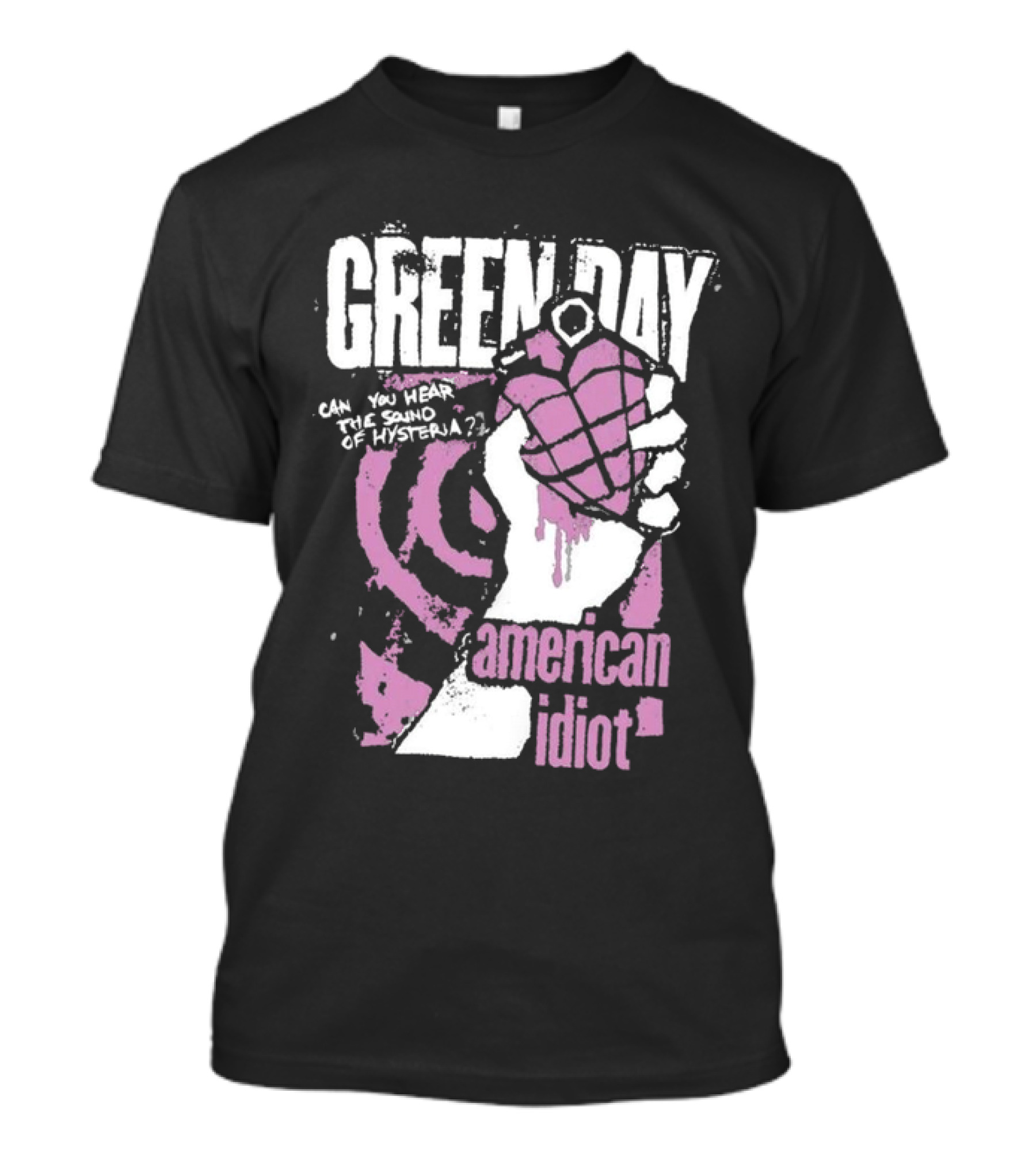 Green Day Can You Hear The Sound Of Hysteria American Idiot Pink Hand Grenade T-Shirt