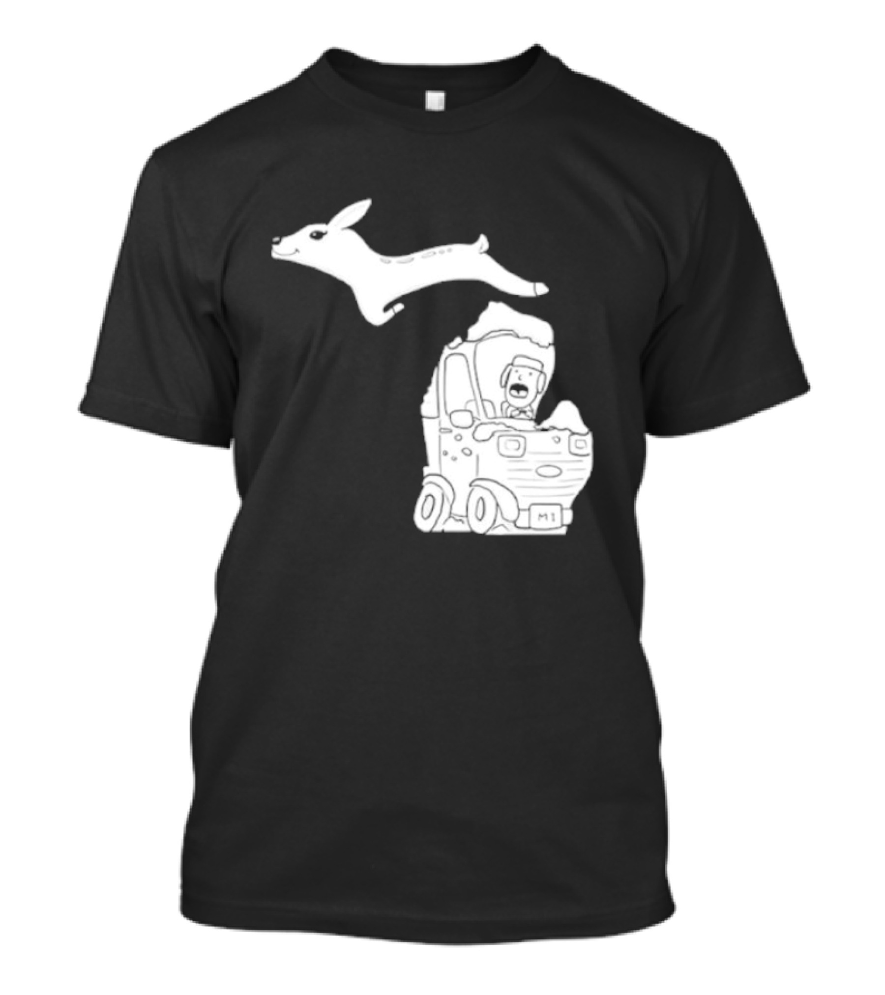 Michigan Highway Deer Leap M1 T-Shirt