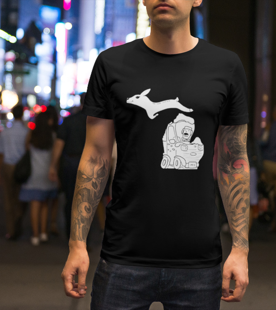Michigan Highway Deer Leap M1 T-Shirt