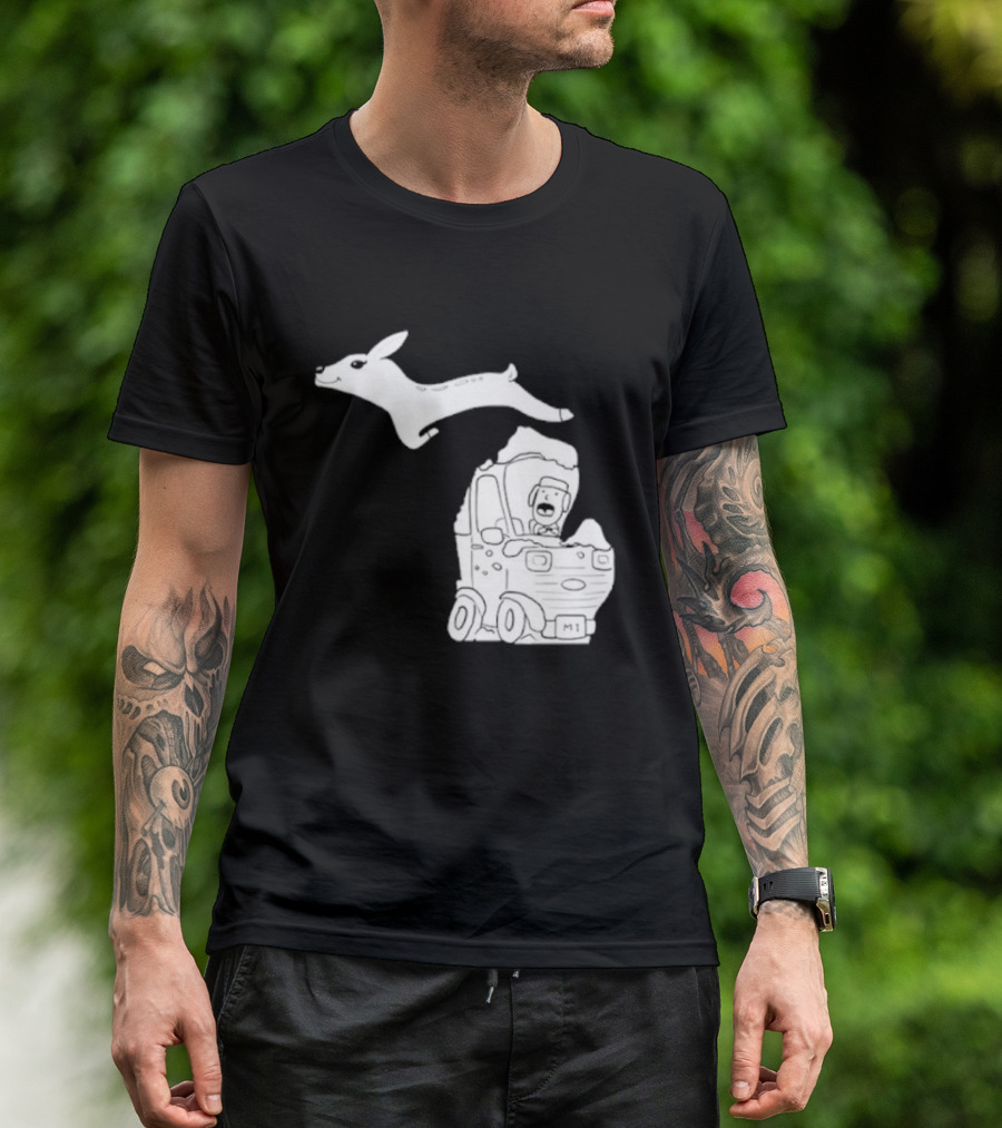 Michigan Highway Deer Leap M1 T-Shirt