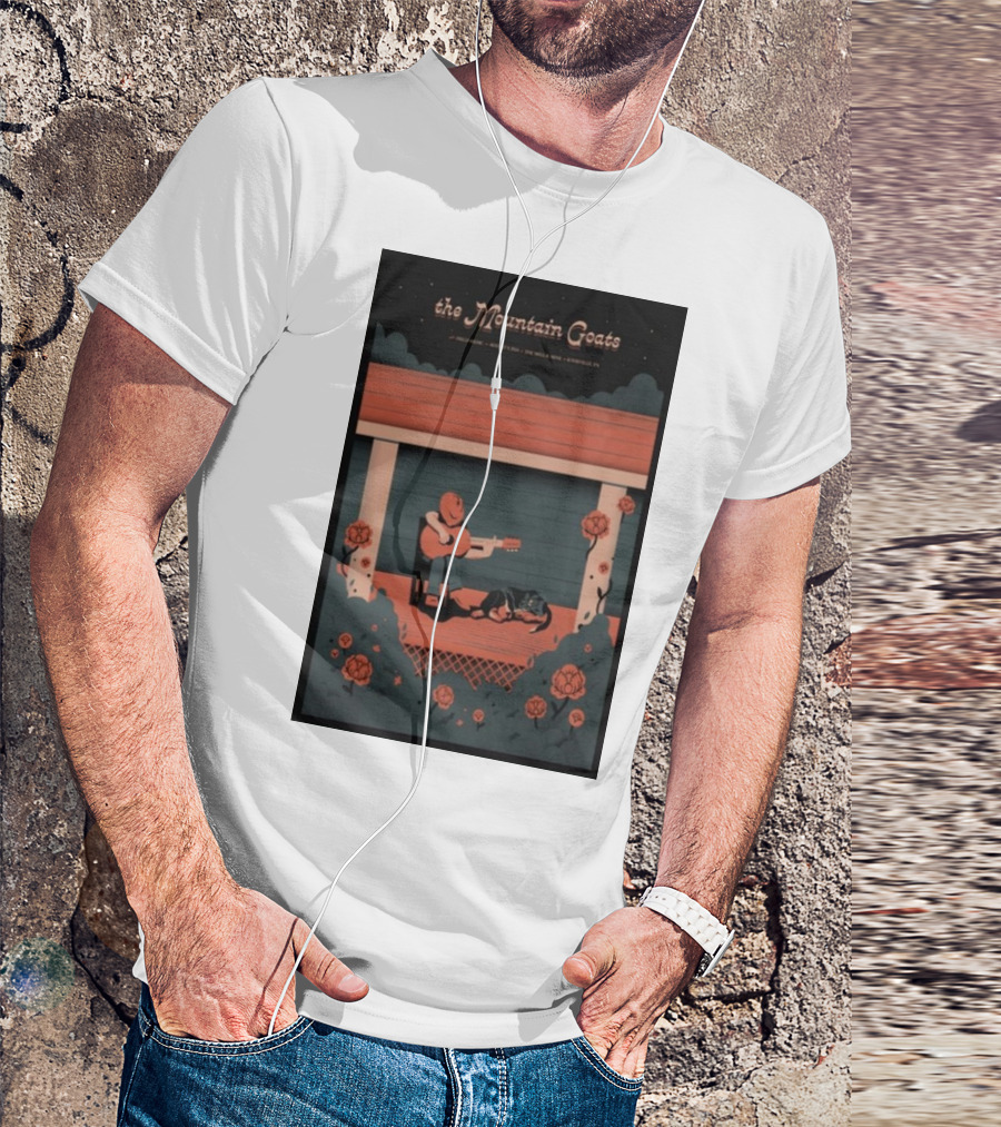 The Mountain Goats August 09 2024 Knoxville TN The Mill Mine Porch Scene Roses Guitarist T-Shirt