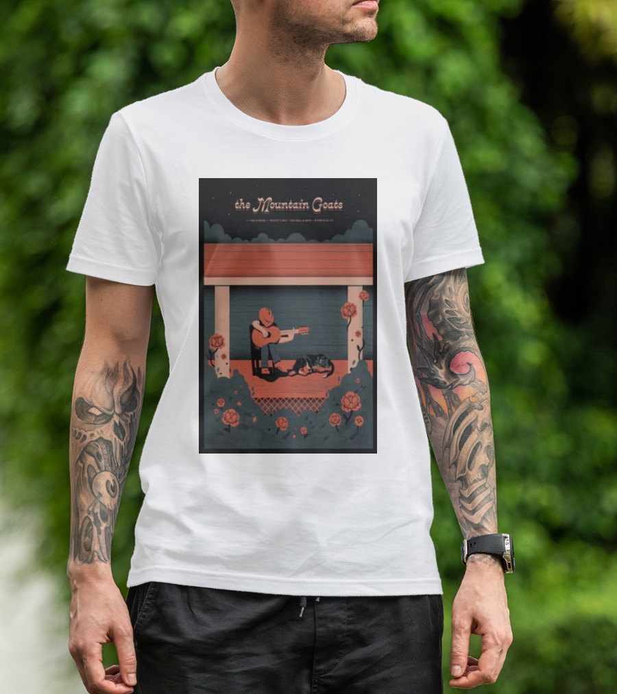 The Mountain Goats August 09 2024 Knoxville TN The Mill Mine Porch Scene Roses Guitarist T-Shirt