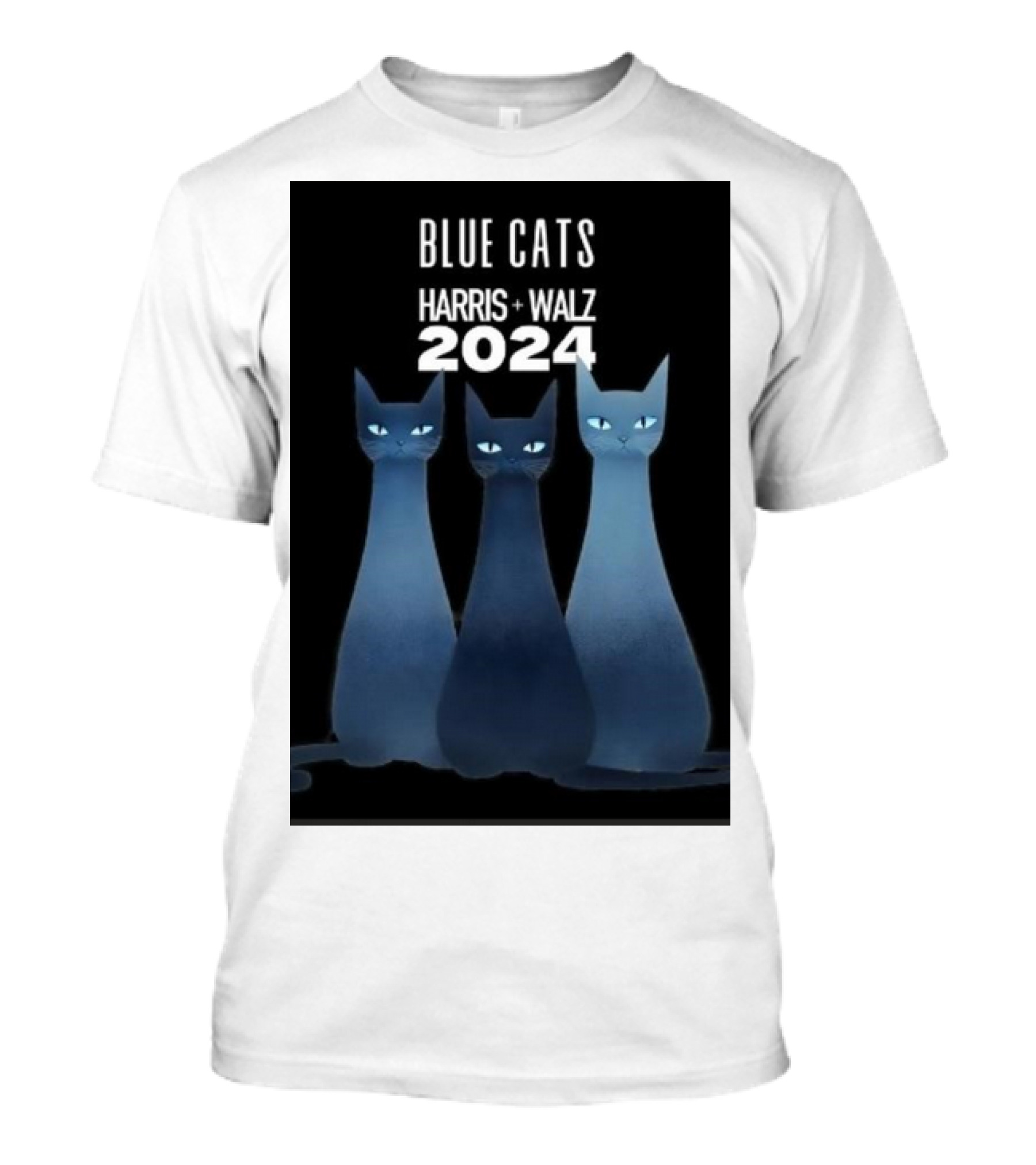 Blue Cats Harris Walz 2024 Cat Ladies Rejoice Paws For Unity On A T-Shirt