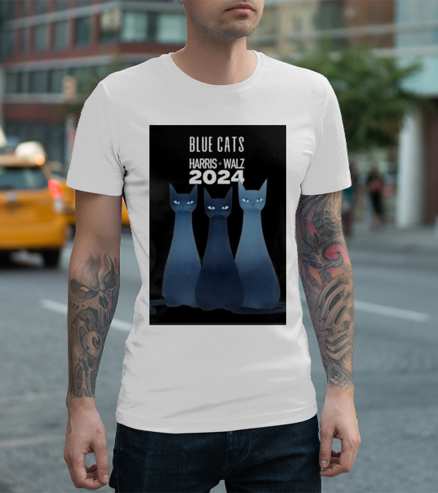 Blue Cats Harris Walz 2024 Cat Ladies Rejoice Paws For Unity On A T-Shirt