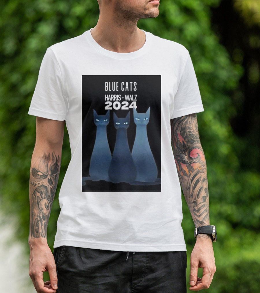 Blue Cats Harris Walz 2024 Cat Ladies Rejoice Paws For Unity On A T-Shirt