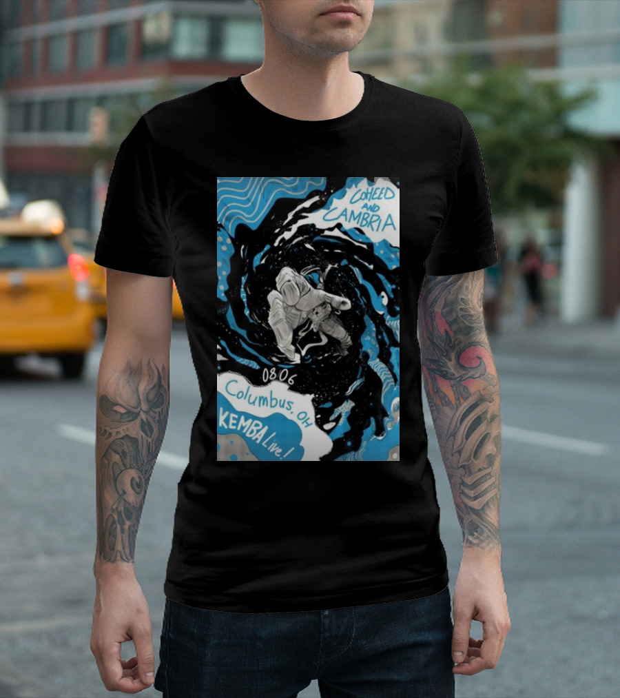 Coheed And Cambria Live in Columbus OH KEMBA August 6 2024 Astronaut Swirl T-Shirt