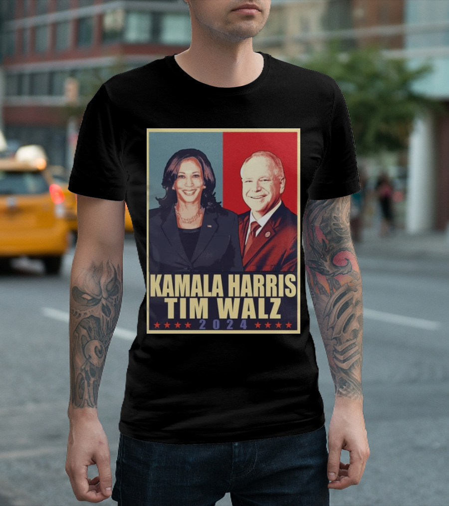Kamala Harris Tim Walz 2024 Vintage Retro T-Shirt