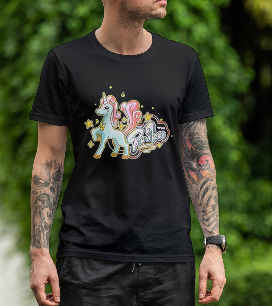 Ranboo TM Unicorn With Stars And Pink Mane T-Shirt