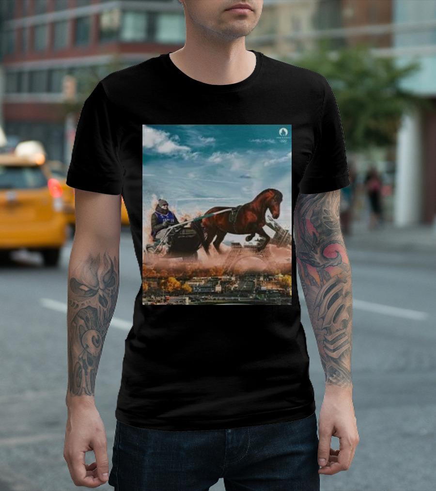 Nikola Jokic Hold Your Horses with Joker Paris Scenery T-Shirt