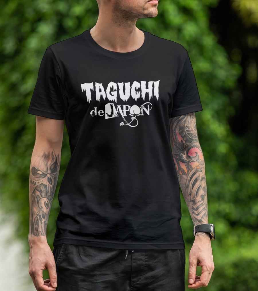 Taguchi De Japon Text With Microphone Cable T-Shirt