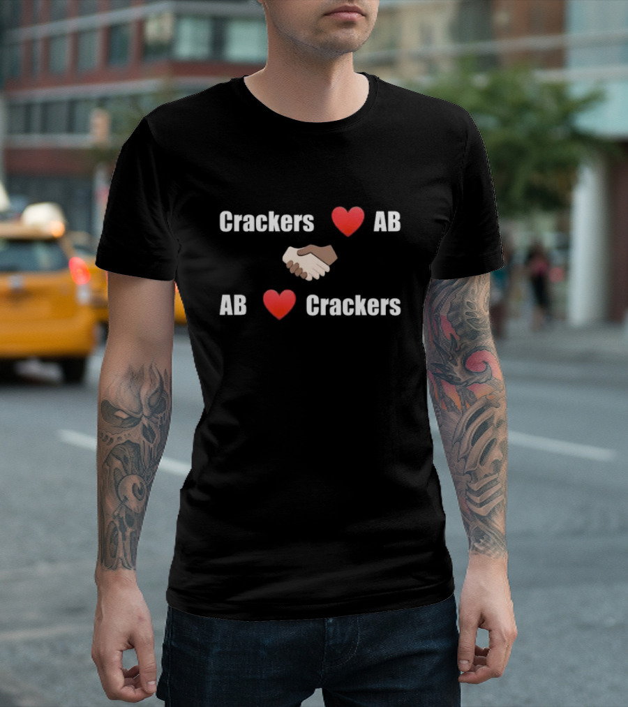 Crackers Love AB Heart Handshake AB Love Crackers T-Shirt