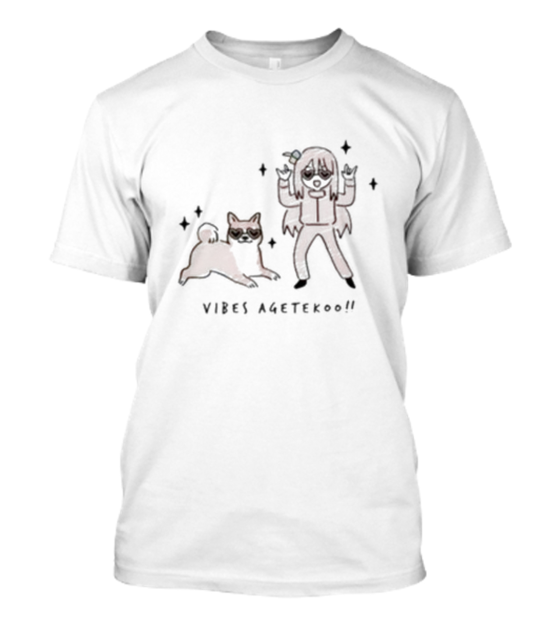 Vibes Agetekoo Genmaisummer Anime Style Dog And Character T-Shirt