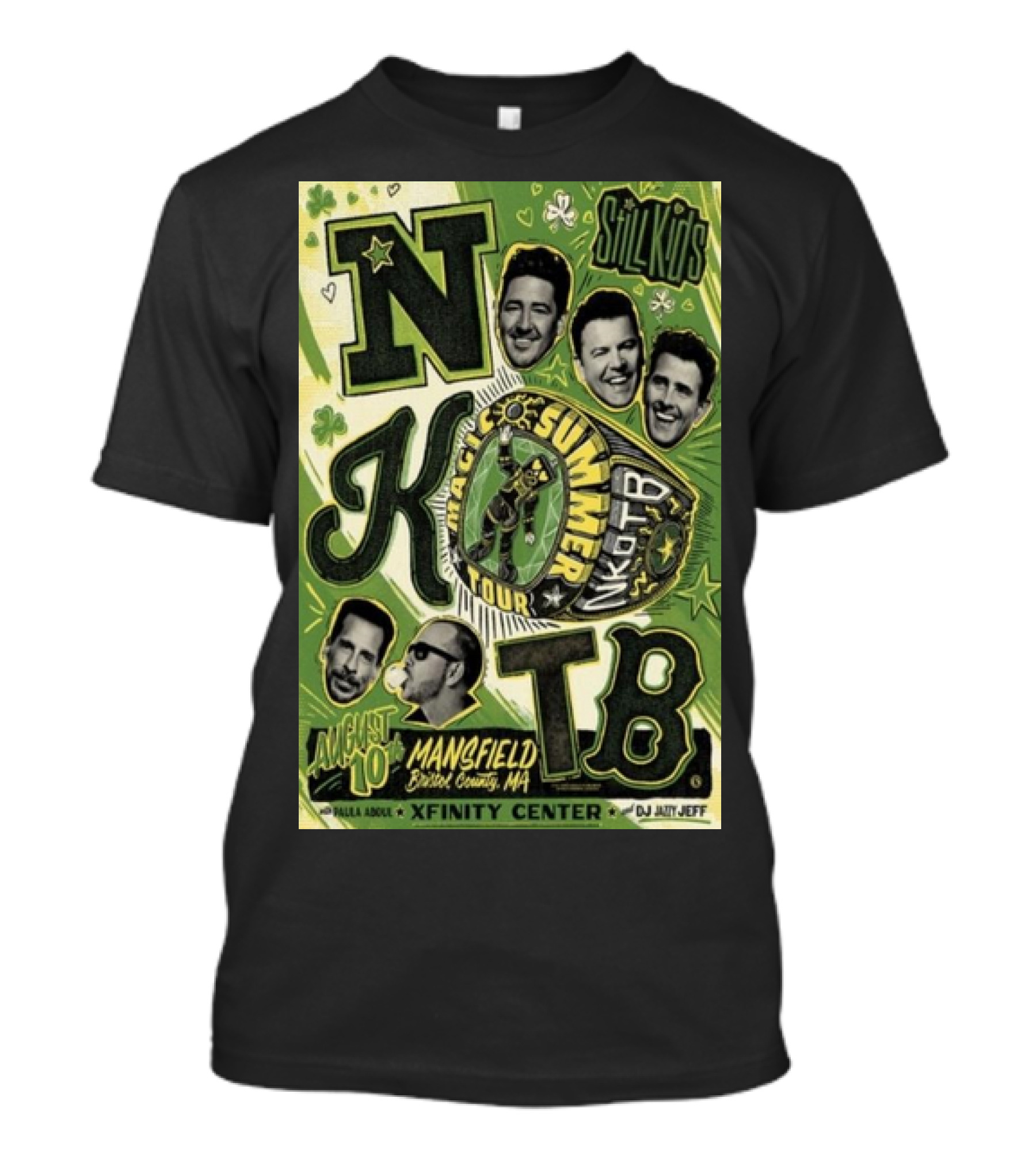 NKOTB Magic Summer Tour August 10 2024 Mansfield Bristol County MA Xfinity Center DJ Jazzy Jeff Paula Abdul Sulkies T-Shirt