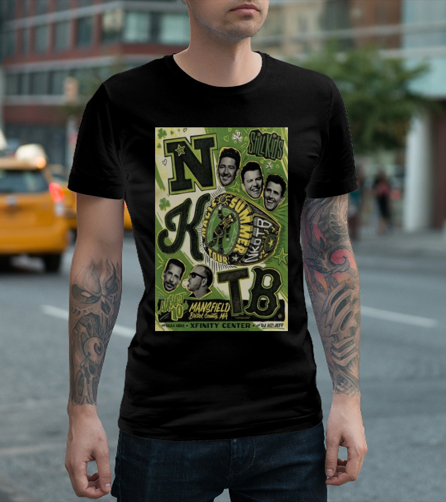 NKOTB Magic Summer Tour August 10 2024 Mansfield Bristol County MA Xfinity Center DJ Jazzy Jeff Paula Abdul Sulkies T-Shirt