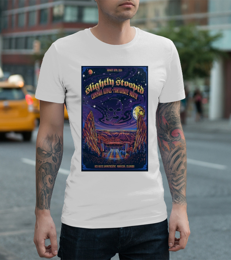 Slightly Stoopid Common Kings Fortunate Youth August 10 2024 Red Rocks Amphitheatre Morrison Colorado T-Shirt