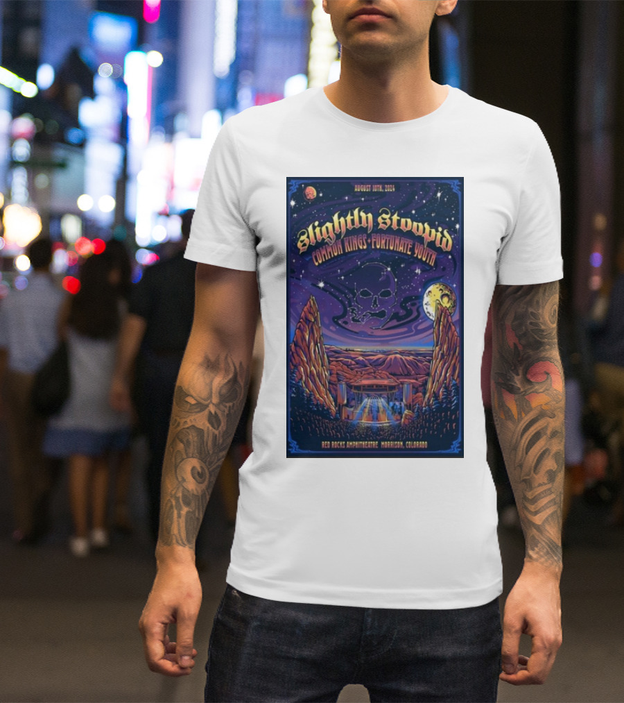 Slightly Stoopid Common Kings Fortunate Youth August 10 2024 Red Rocks Amphitheatre Morrison Colorado T-Shirt