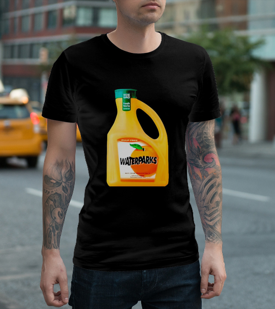 Waterparks Non GMO Fresh Taste Orange Juice Pulp Free T-Shirt