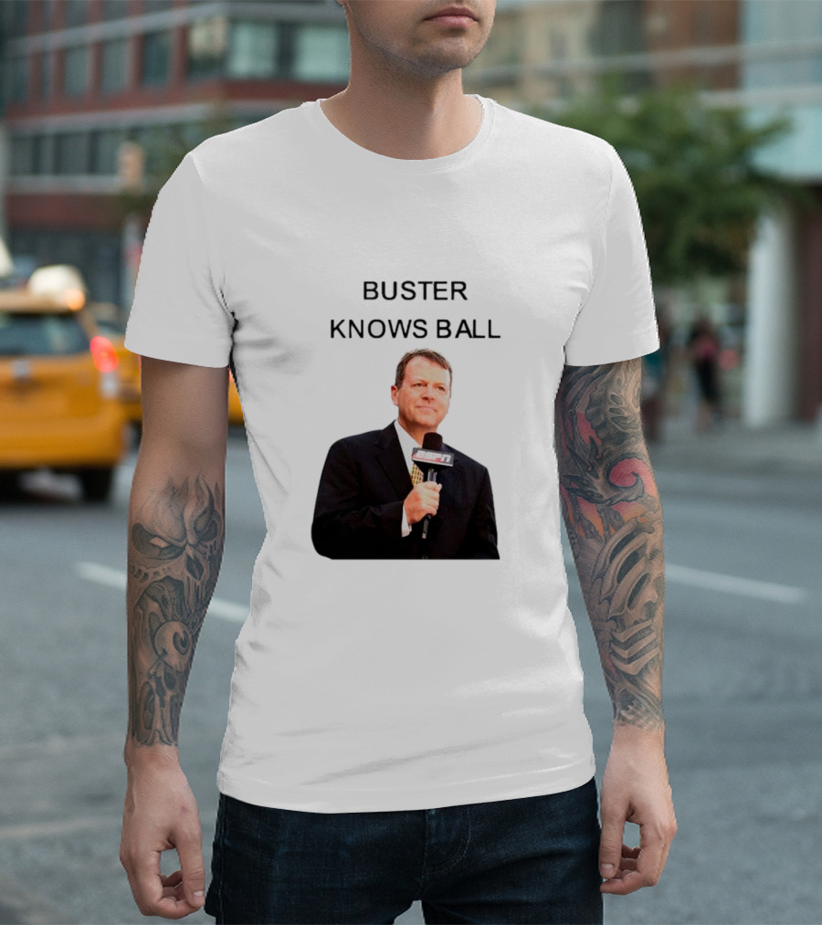 Buster Knows Ball ESPN Microphone Image T-Shirt