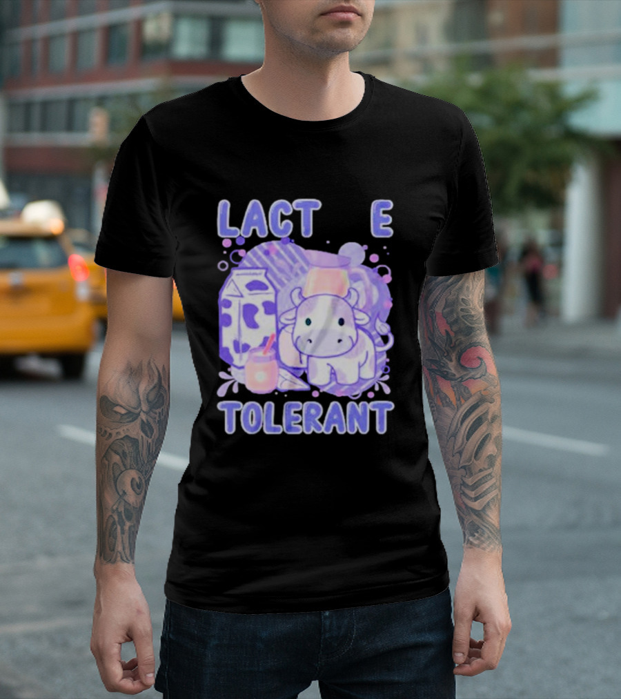 LACTOSE TOLERANT CUTE MILK COW CARTON FUNNY MILK T-Shirt