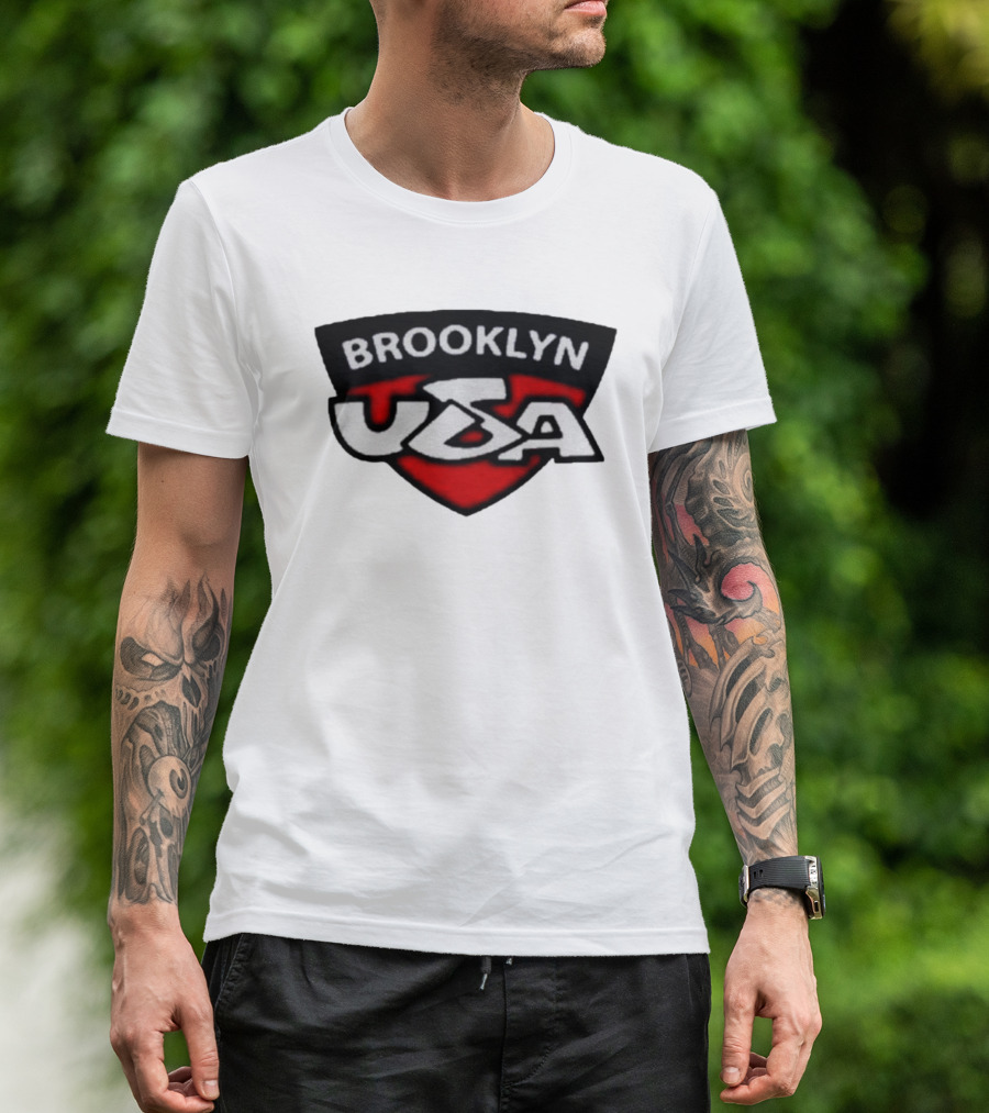 Brooklyn USA Red Black Shield Emblem T-Shirt