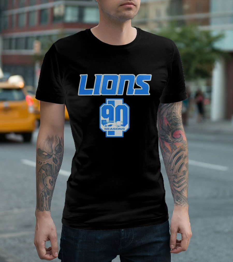Lions 90 Seasons Celebrating Detroit Football Legacy T-Shirt