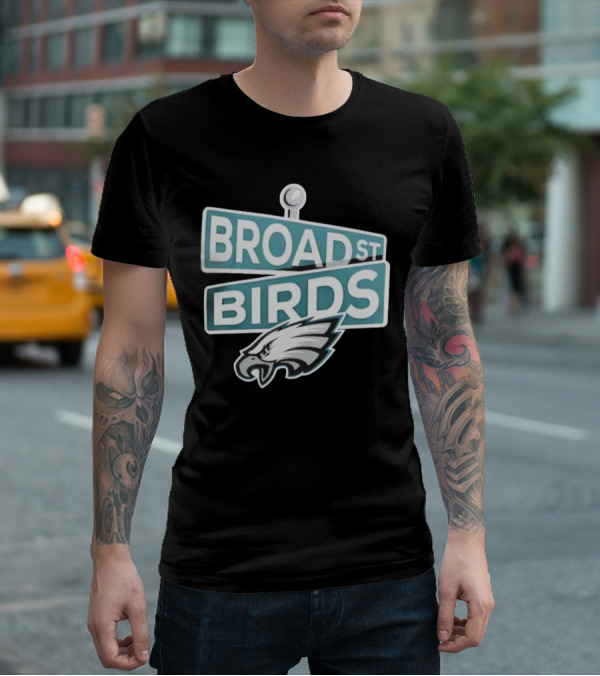 Philadelphia Eagles Broad St Birds Logo NFL Merchandising T-Shirt